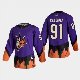 Arizona Coyotes Drake Caggiula 91 2020-21 Reverse Retro Authentic Shirt - Mannen